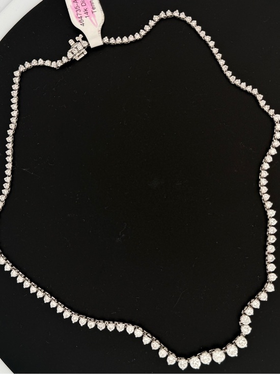 Jewelry - 464735 - 14K white Gold Natural Diamond Tennis Necklace estimated 6.25 tcw